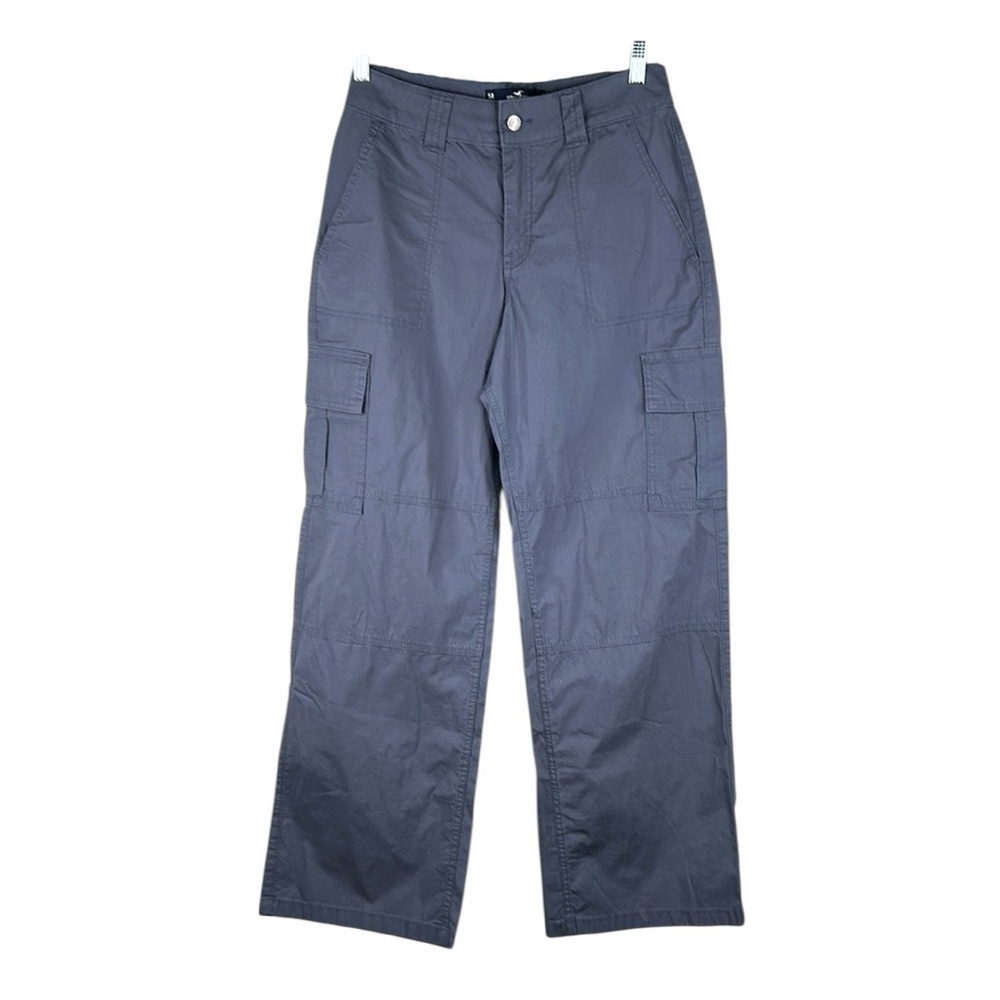 Hollister Blue Khaki Cargo Wide Leg Classic Jeans Size 5R or 4 Women's